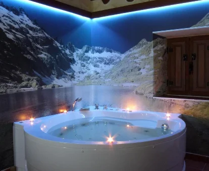 Foto de la bañera de hidromasaje que se encuentra en la Casa Rural El Berrueco