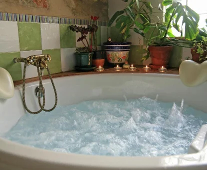 Foto del jacuzzi con chorros de agua de la casa rural Rustic Suites