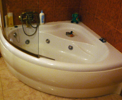 Foto de la bañera de hidromasaje que se encuentra en la Vivienda Principal Torre de Campos