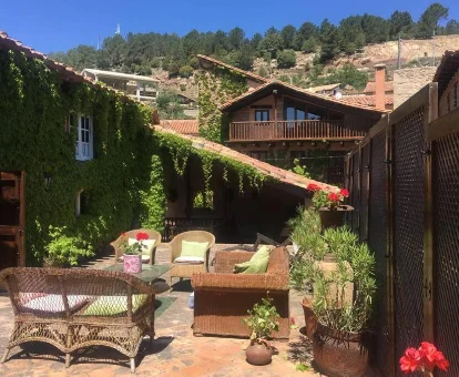 Zona de relajación del chalet de montaña con spa 