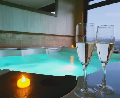 Bañera de hidromasaje de la Casa Rural & Spa Mirador de la Covatilla