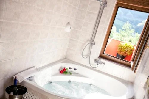 Foto de la Habitación Doble, una estancia muy acogedora con jacuzzi privado y terraza con vistas a los Picos de Europa.