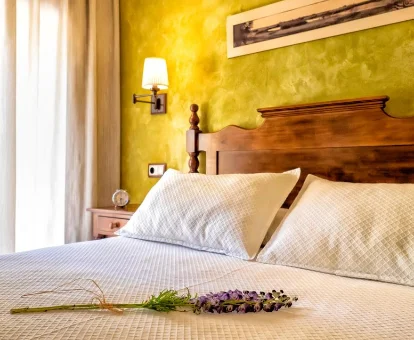 Foto de la cama que se encuentra en la Hbaitación Doble Superior del Hotel Doña Manuela 
