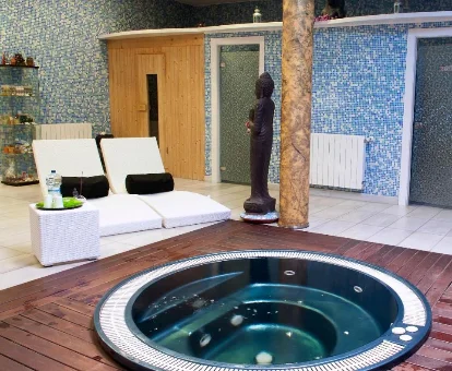 Foto  del jacuzzi que se encuentra en el hotel Spa Rural Mies de Rubayo