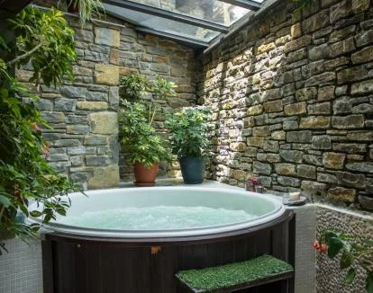 Foto del jacuzzi de este hotel de estilo rústico.