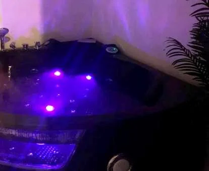 Bañera de hidromasaje privada del apartamento de un dormitorio del establecimiento.