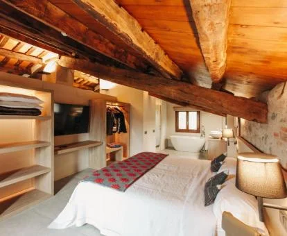 Una de las acogedoras habitaciones de este encantador hotel rural.