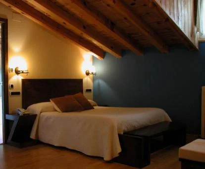 Una de las acogedoras habitaciones dobles de este hotel con encanto.