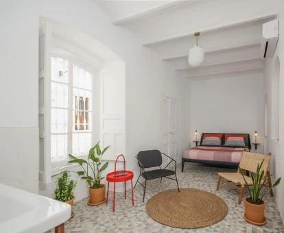 Una de las acogedoras habitaciones de este hotel con encanto.