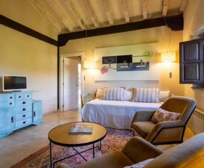 Una de las acogedoras habitaciones de este hotel con encanto.