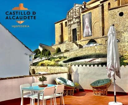 Agradable terraza amueblada de este hotel con encanto.