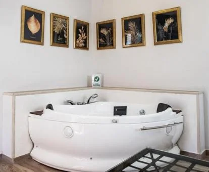 Precioso jacuzzi de una de las habitaciones dobles del alojamiento.