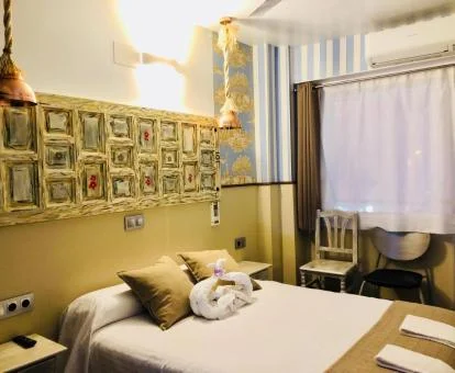 Una de las acogedoras habitaciones de este hotel con encanto.