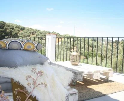 Terraza privada con vistas a la naturaleza de la suite junior de este hotel.