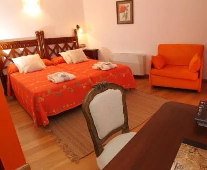 Una de las acogedoras habitaciones de este hotel rural.