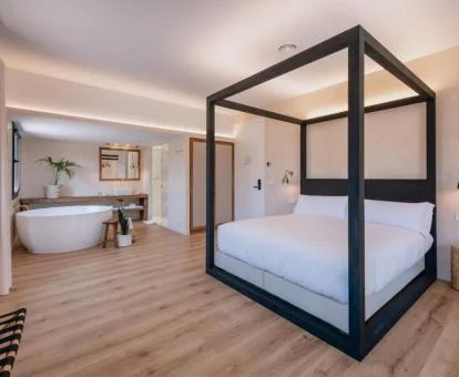 Una de las amplias habitaciones de este hotel con encanto.