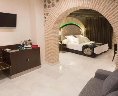 Una de las amplias habitaciones de este hotel con encanto.