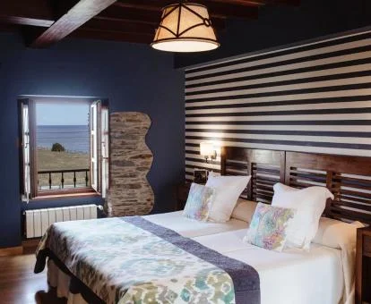 Una de las elegantes habitaciones de este hotel con encanto.