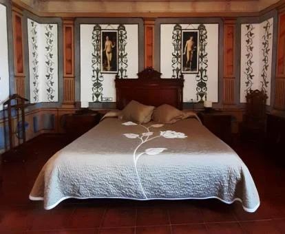 Una de las elegantes habitaciones de este hotel rural.