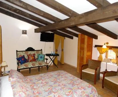 Una de las acogedoras habitaciones de este hotel con encanto.