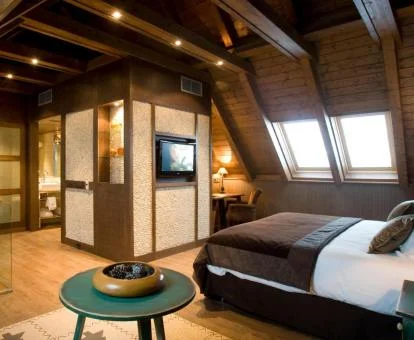 Una de las amplias habitaciones de este hotel con encanto.